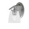 Kurve 1 Light Downlight Wall Sconce, Graphite Finish, 4.5" Square Clear Bubble Glass (3720-GP-461)
