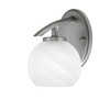 Kurve 1 Light Downlight Wall Sconce, Graphite Finish, 5.75" White Marble Glass (3720-GP-4101)