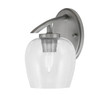 Kurve 1 Light Downlight Wall Sconce, Graphite Finish, 6" Clear Bubble Glass (3720-GP-4810)