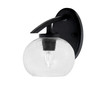 Kurve 1 Light Downlight Wall Sconce, Matte Black Finish, 7" Clear Bubble Glass (3720-MB-202)