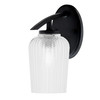 Kurve 1 Light Downlight Wall Sconce, Matte Black Finish, 5" Clear Textured Glass (3720-MB-4250)