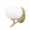 Kurve 1 Light Uplight Wall Sconce, New Age Brass Finish, 7" White Muslin Glass (3721-NAB-212)