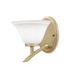 Kurve 1 Light Uplight Wall Sconce, New Age Brass Finish, 7" White Muslin Glass (3721-NAB-311)
