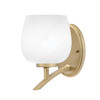 Kurve 1 Light Uplight Wall Sconce, New Age Brass Finish, 6" White Marble Glass (3721-NAB-4811)