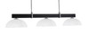 Wellington 3 Light Bar, Matte Black & Graphite Finish, 16" Clear Ribbed Glass (1253-MBGP-540)