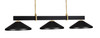 Wellington 3 Light Bar, Matte Black & New Age Brass Finish, 14" Matte Black Cone Metal Shades  (1253-MBNAB-424-MB)