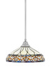Stem Hung Pendant, Brushed Nickel Finish, 16" Royal Merlot Art Glass (26-BN-948)