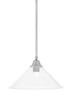 Stem Hung Pendant, Brushed Nickel Finish, 16" Clear Bubble Glass  (26-BN-308)