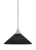 Stem Hung Pendant, Brushed Nickel Finish, 16" Black Matrix Glass  (26-BN-4019)