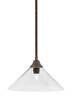Stem Hung Pendant, Bronze Finish, 16" Smoke Bubble Glass (26-BRZ-2162)