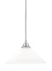 Stem Hung Pendant, Chrome Finish, 16" White Muslin Glass  (26-CH-318)