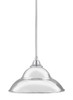 Stem Hung Pendant, Chrome Finish, 16" Chrome Double Bubble Metal Shade  (26-CH-429-CH)