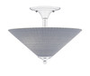 Semi-Flush, 2 Bulbs, Chrome Finish, 16" Gray Matrix Glass (121-CH-4012)