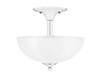Semi-Flush, 2 Bulbs, Chrome Finish, 13" Clear Ribbed Glass (121-CH-540)