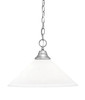Chain Hung Pendant, Brushed Nickel Finish, 16" White Muslin Glass (10-BN-318)