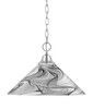 Chain Hung Pendant, Chrome Finish, 16" Onyx Swirl Glass (10-CH-2169)