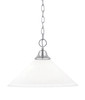 Chain Hung Pendant, Chrome Finish, 16" White Muslin Glass (10-CH-318)