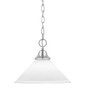 Chain Hung Pendant, Chrome Finish, 12" White Muslin Glass (10-CH-316)