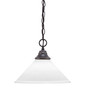 Chain Hung Pendant, Dark Granite Finish, 12" White Muslin Glass (10-DG-316)