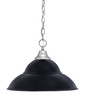 Chain Hung Pendant, Brushed Nickel Finish, 16" Matte Black Double Bubble Metal Shade (10-BN-429-MB)