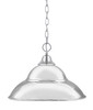 Chain Hung Pendant, Chrome Finish, 16" Chrome Finish Double Bubble Metal Shade (10-CH-429-CH)