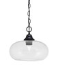 Chain Hung Pendant, Matte Black Finish, 13" Clear Bubble Glass (10-MB-206)