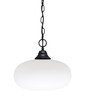 Chain Hung Pendant, Matte Black Finish, 13" White Muslin Glass (10-MB-216)