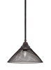 Stem Hung Pendant, Chrome Finish, 14" Matte Black Cone Mesh Metal Shade (26-DG-808-DG)