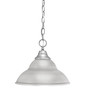 Chain Hung Pendant, Brushed Nickel Finish, 13" Brushed Nickel Double Bubble Metal Shade (10-BN-428-BN)