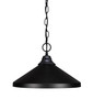 Chain Hung Pendant, Matte Black Finish, 14" Matte Black Cone Metal Shade (10-MB-424-MB)