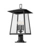 Rainer 4 Light Outdoor Pier Mounted Fixture in Black (5015PHBR-533PM-BK)