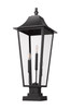 Z-Lite Gannon 3 Light Outdoor Pier Mounted Fixture in Black (5008PHXLS-SQPM-BK)