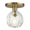 Whitfield 1 Light Natural Brass Crystal Semi-Flush (46320-08)