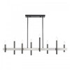 Denmark 8 Light Black Chrome Extra Large Linear Chandelier with Brushed Nickel Accents (49338-46)