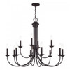 Estate 12 Light Bronze Large 2-Tier Chandelier (42680-07)