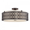 Vistaview 4 Light English Bronze Extra Large Semi-Flush with Hand Crafted Oatmeal Color Fabric Hardback Shade (53433-92)