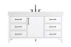 60 Inch Single Bathroom Vanity In White (VF60660WH)