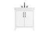 30 Inch Single Bathroom Vanity In White (VF60630WH)
