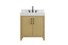 30 Inch Single Bathroom Vanity In Honey Brown With Backsplash (VF60630MHB-BS)