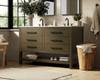 54 Inch Double Bathroom Vanity In Chestnut Brown (VF60554DMCB)