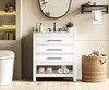 30 Inch Single Bathroom Vanity In White With Backsplash (VF60530WH-BS)