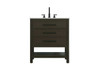 Elegant Furniture and Lighting 30 Inch Single Bathroom Vanity In Mocha Brown (VF60530MMB)