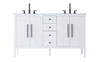 60 Inch Double Bathroom Vanity In White (VF29660DWH)