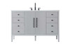 54 Inch Single Bathroom Vanity In Grey (VF29654GR)