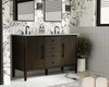 Elegant Furniture and Lighting 54 Inch Double Bathroom Vanity Inchocolate Oak (VF29654DCO)