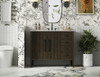 Elegant Furniture and Lighting 42 Inch Single Bathroom Vanity In Chocolate Oak (VF29642CO)