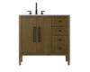 Elegant Furniture and Lighting 36 Inch Single Bathroom Vanity In Hazel Oak (VF29636HO)