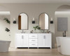 84 Inch Double Bathroom Vanity In White (VF29584DWH)