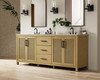 84 Inch Double Bathroom Vanity In Linen Oak (VF29584DLO)