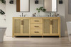 84 Inch Double Bathroom Vanity In Linen Oak (VF29584DLO)